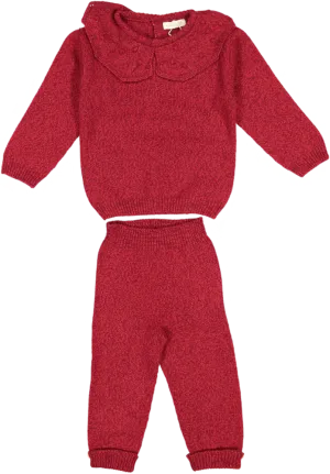 10322B/10301C-PANTS/SWEATER SET-Red