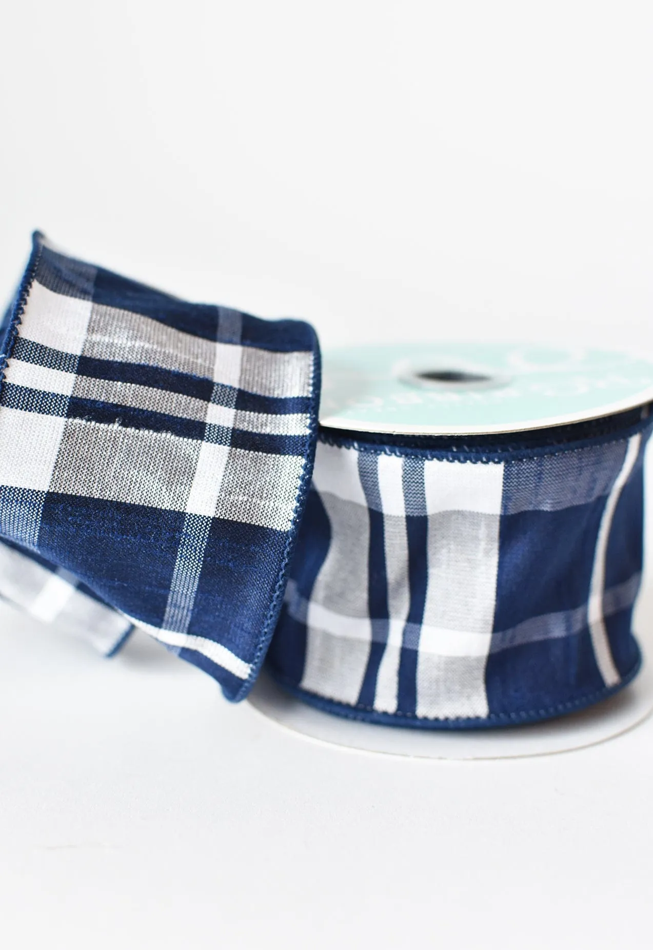 2.5" x 10yd Navy Plaid Ribbon