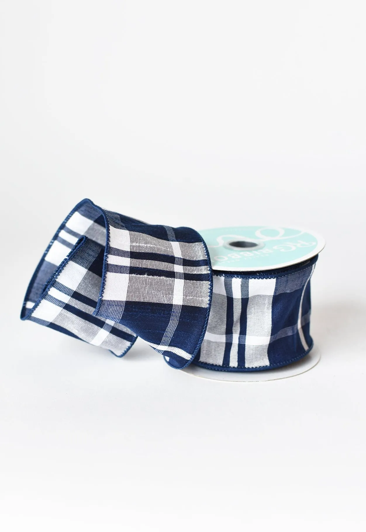 2.5" x 10yd Navy Plaid Ribbon