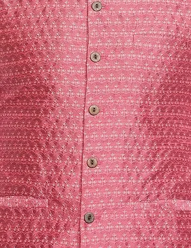 Amazon Brand - Symbol Men's Nehru Jacket with Band Collar & Button Closure (SY-A22-MNA-JTK-01_L.Pink_M)