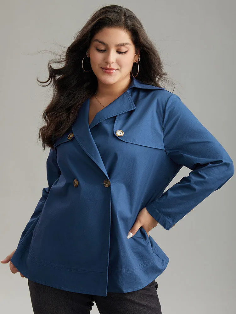 Anti-Wrinkle Solid Pocket Button Up Coat