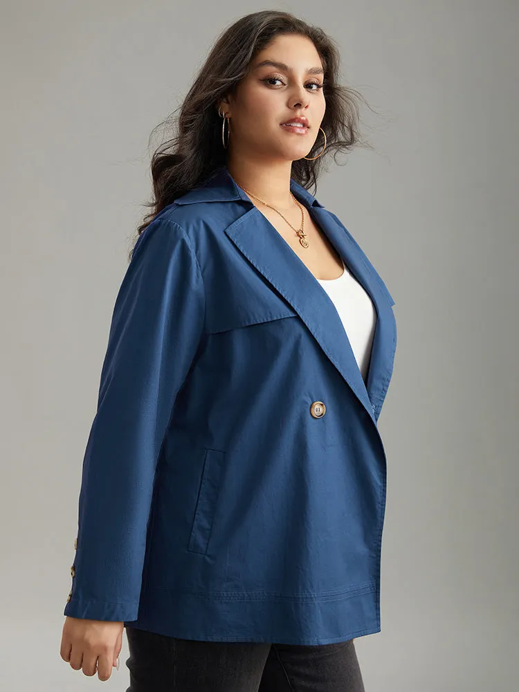 Anti-Wrinkle Solid Pocket Button Up Coat