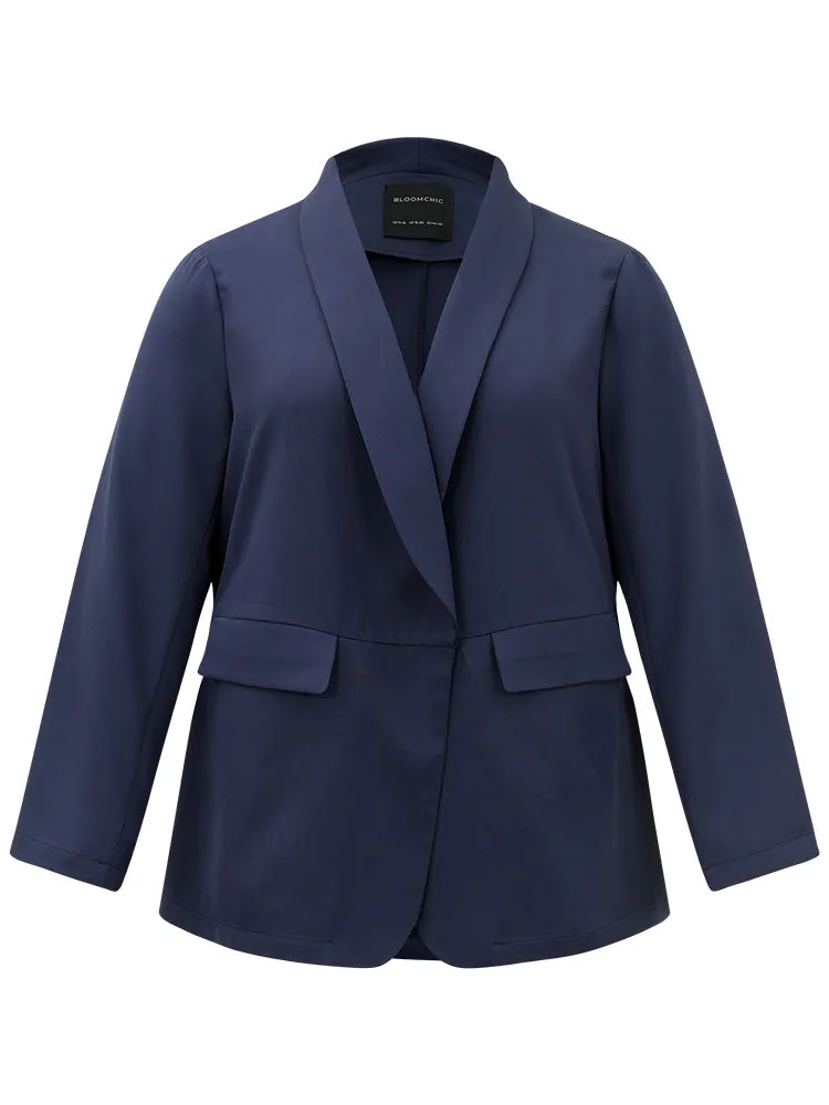 Anti-Wrinkle Solid Pocket Suit Collar Blazer