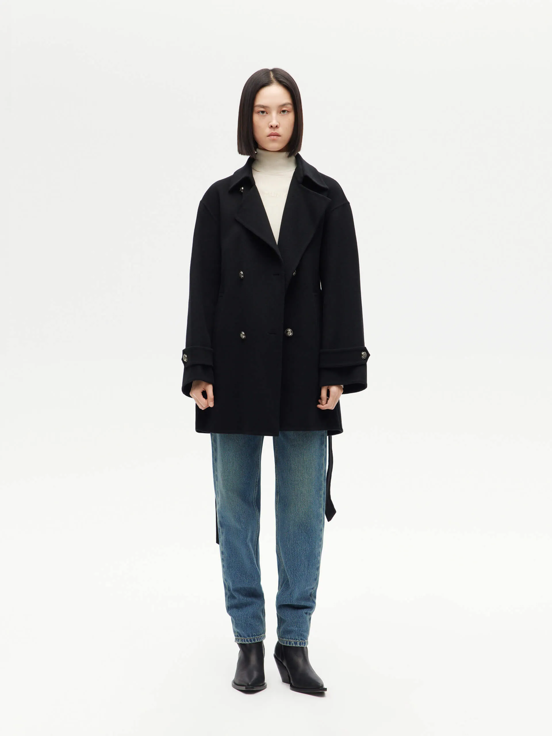 Belted Merino Wool Coat