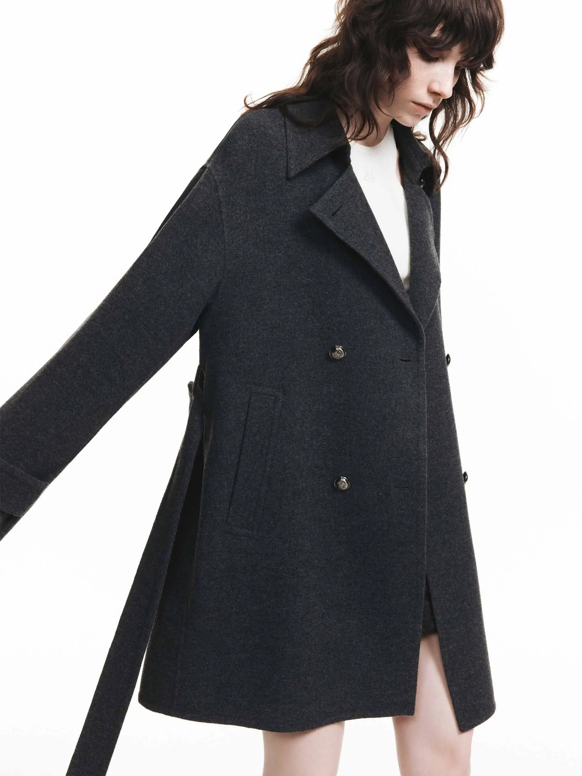 Belted Merino Wool Coat