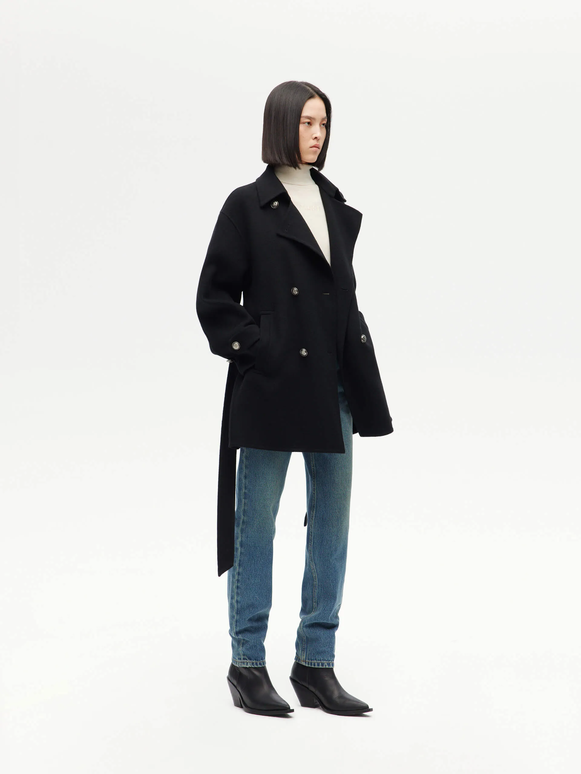 Belted Merino Wool Coat