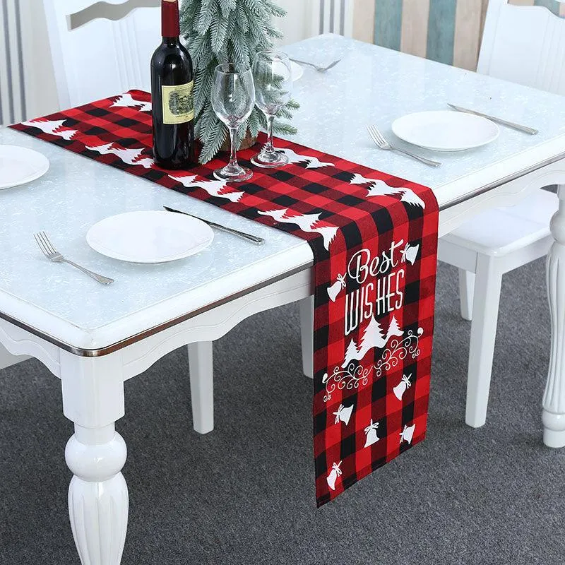 Black Plaid Tablecloth Placemat Restaurant Furnishing Supplies