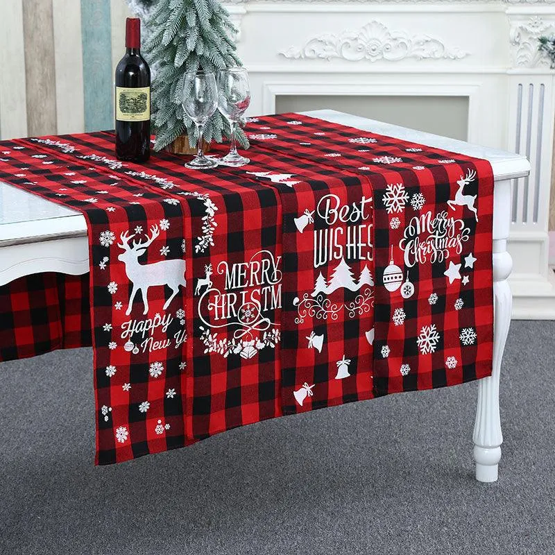 Black Plaid Tablecloth Placemat Restaurant Furnishing Supplies