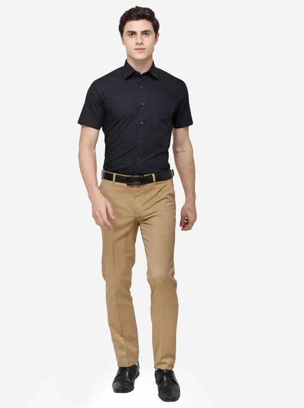 Black Solid Regular Fit Formal Shirt | JadeBlue