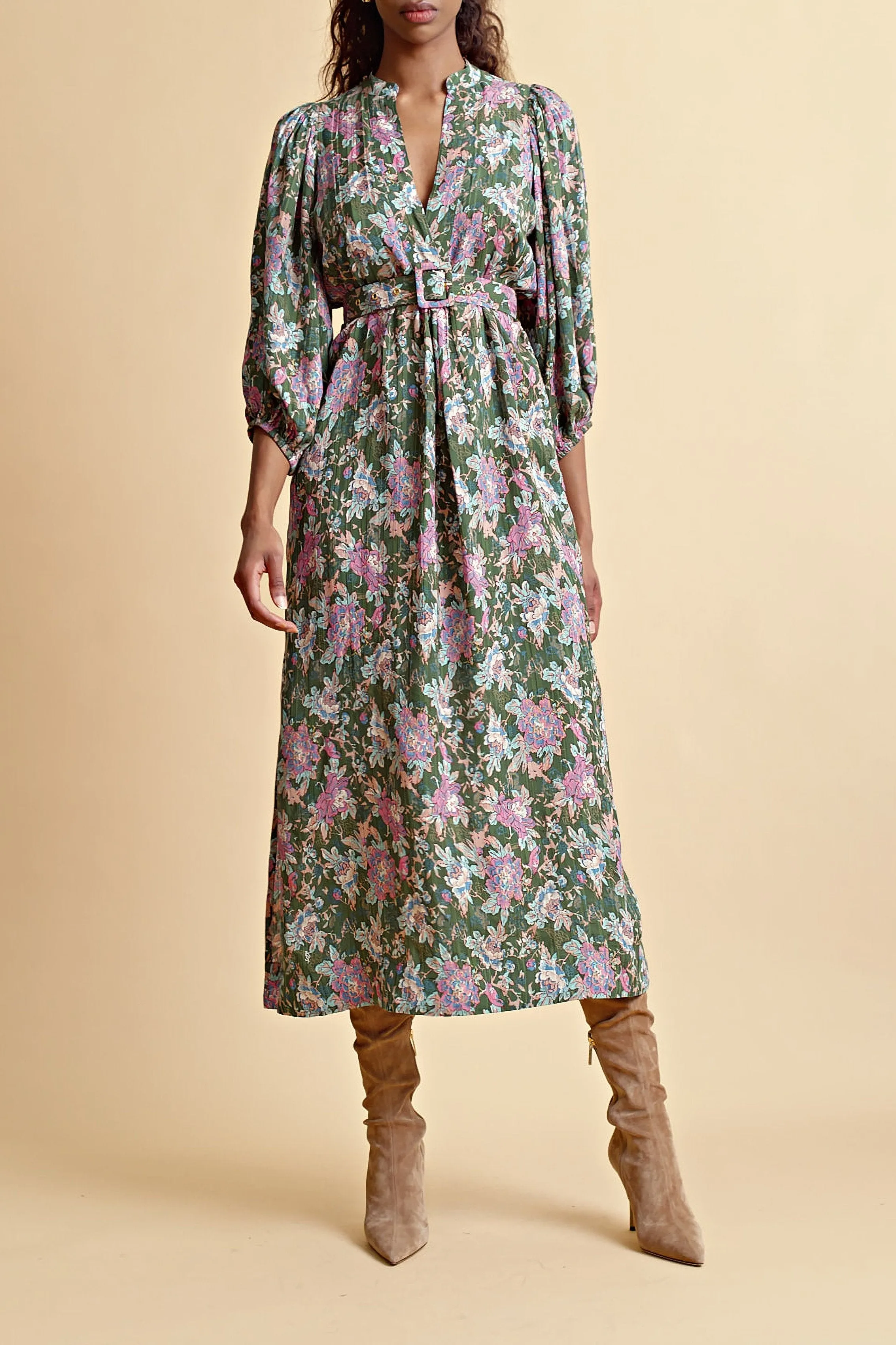 Boho Relaxed Dress in Roses