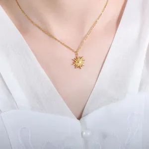 British Style Luxury Sun Pendant Necklace