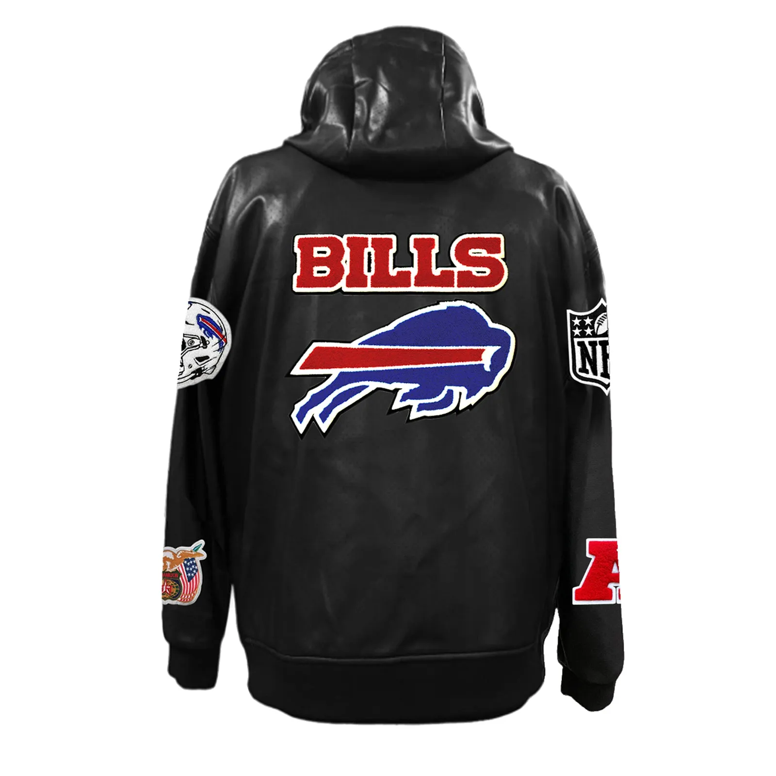 BUFFALO BILLS LIGHTWEIGHT VEGAN ZIP-UP HOODED JACKET