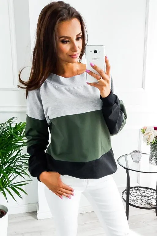 Casual Contrast Color Fall Long Sleeves Hoodies