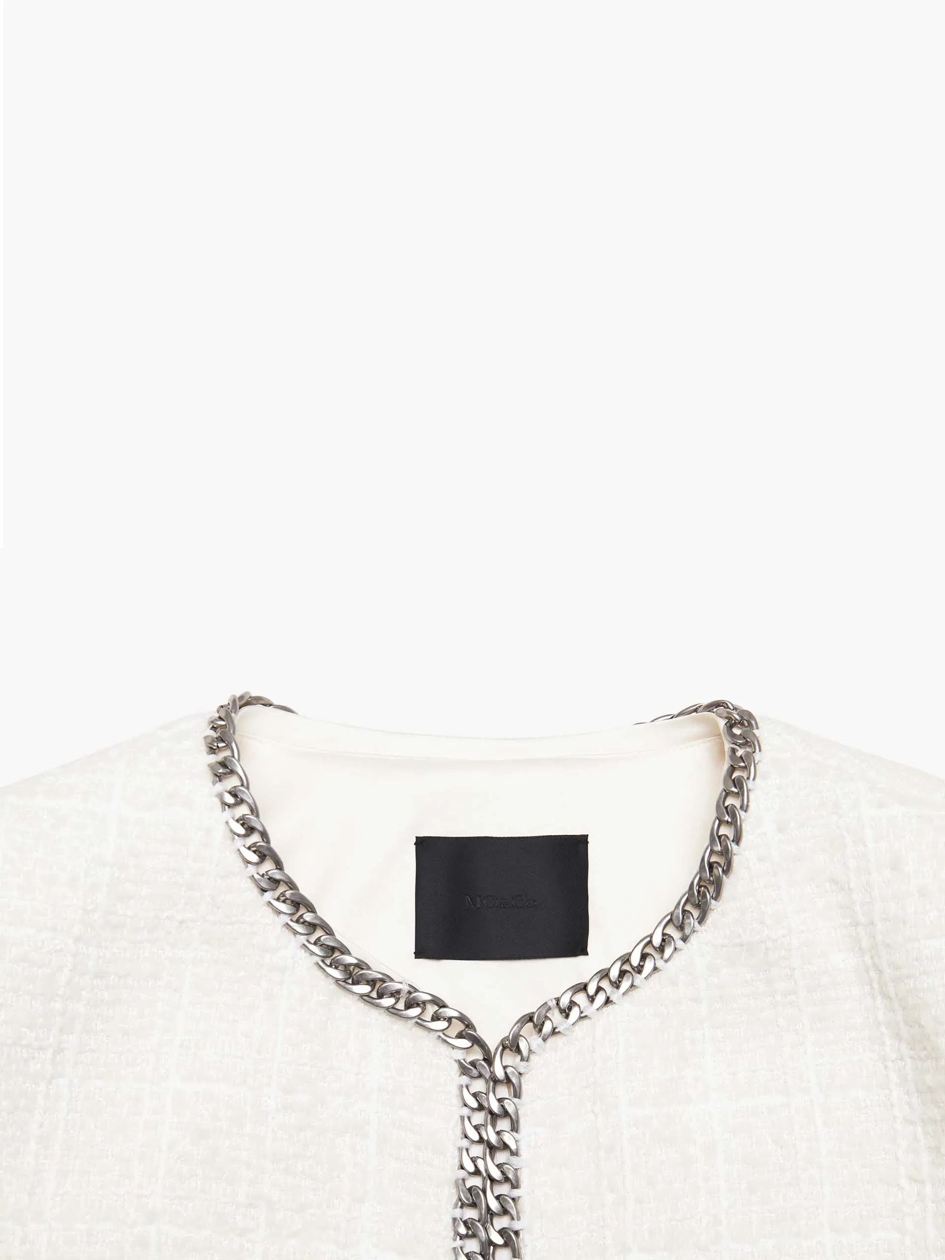 Cropped Chain Trim Jacket