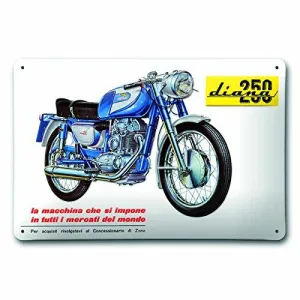 Ducati Retro Stamped Metal Sign (Diana 250)