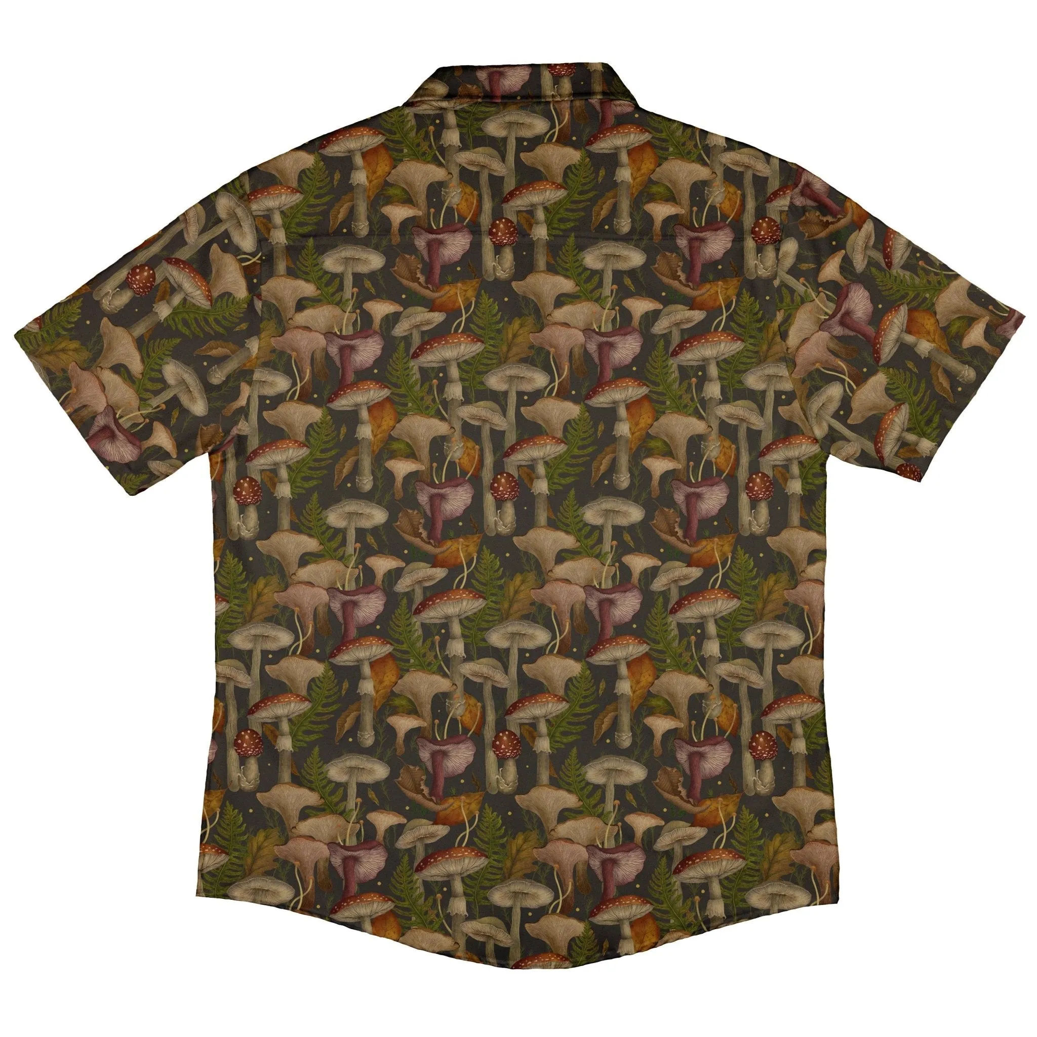 Episodic Autumn Mushroom Collage Button Up Shirt