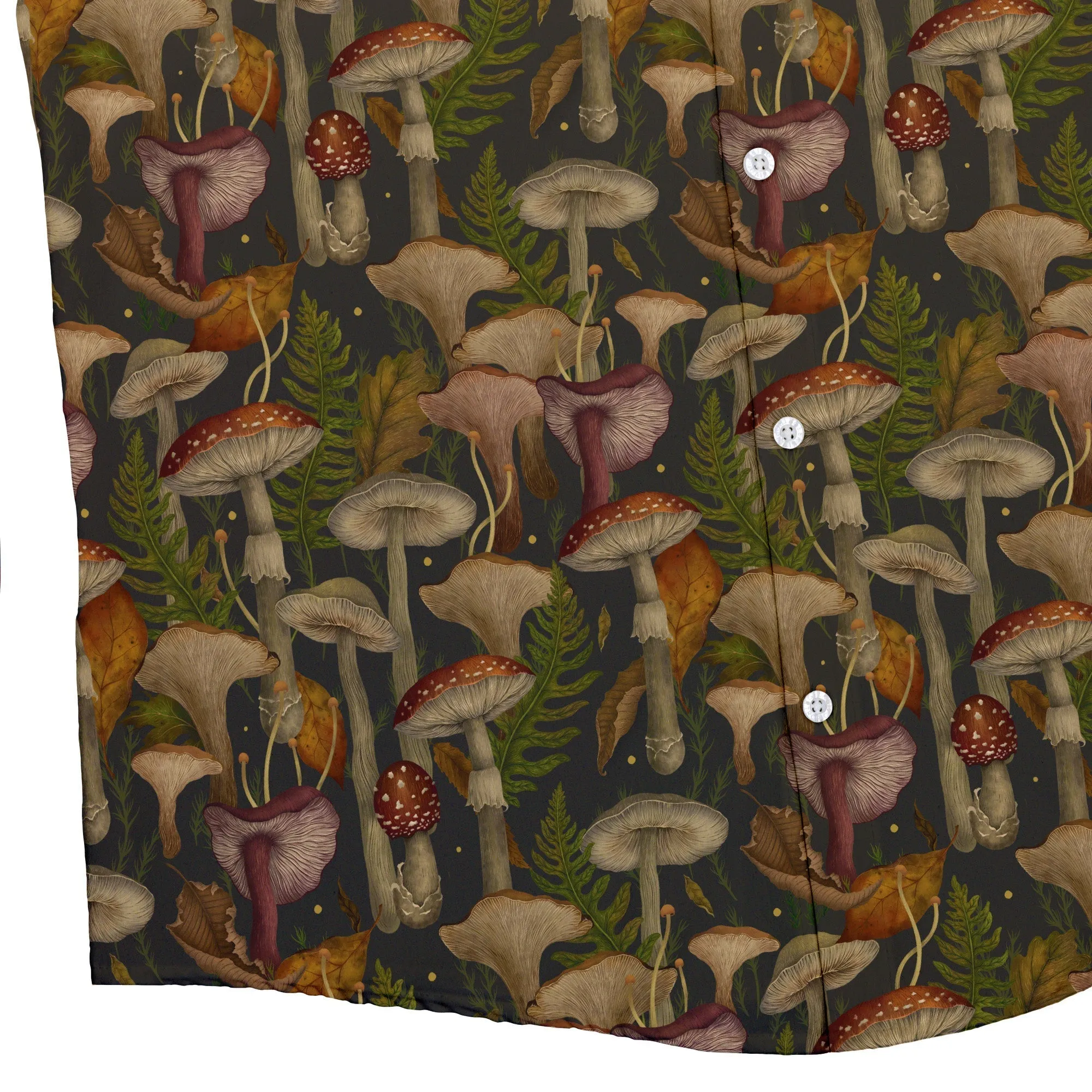 Episodic Autumn Mushroom Collage Button Up Shirt