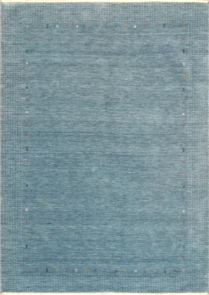 Gramercy Collection Hand-Loomed Silk & Wool L. Blue Area Rug- 5' 0" X 7' 0"