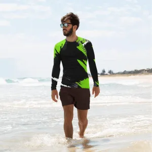 Green Burst Men's Rash Guard