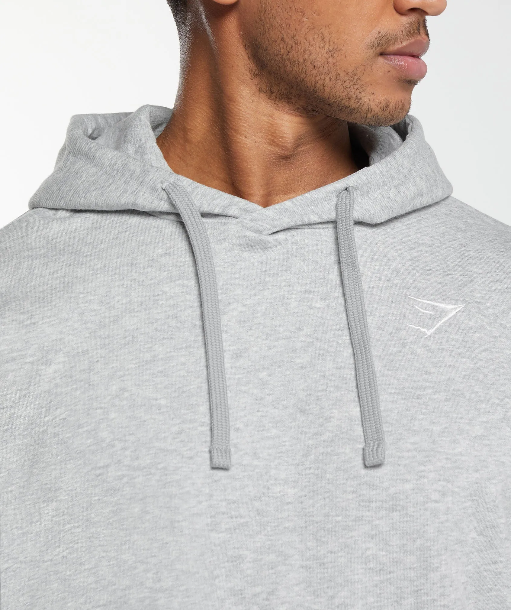 Gymshark Crest Oversized Hoodie - Light Grey Marl