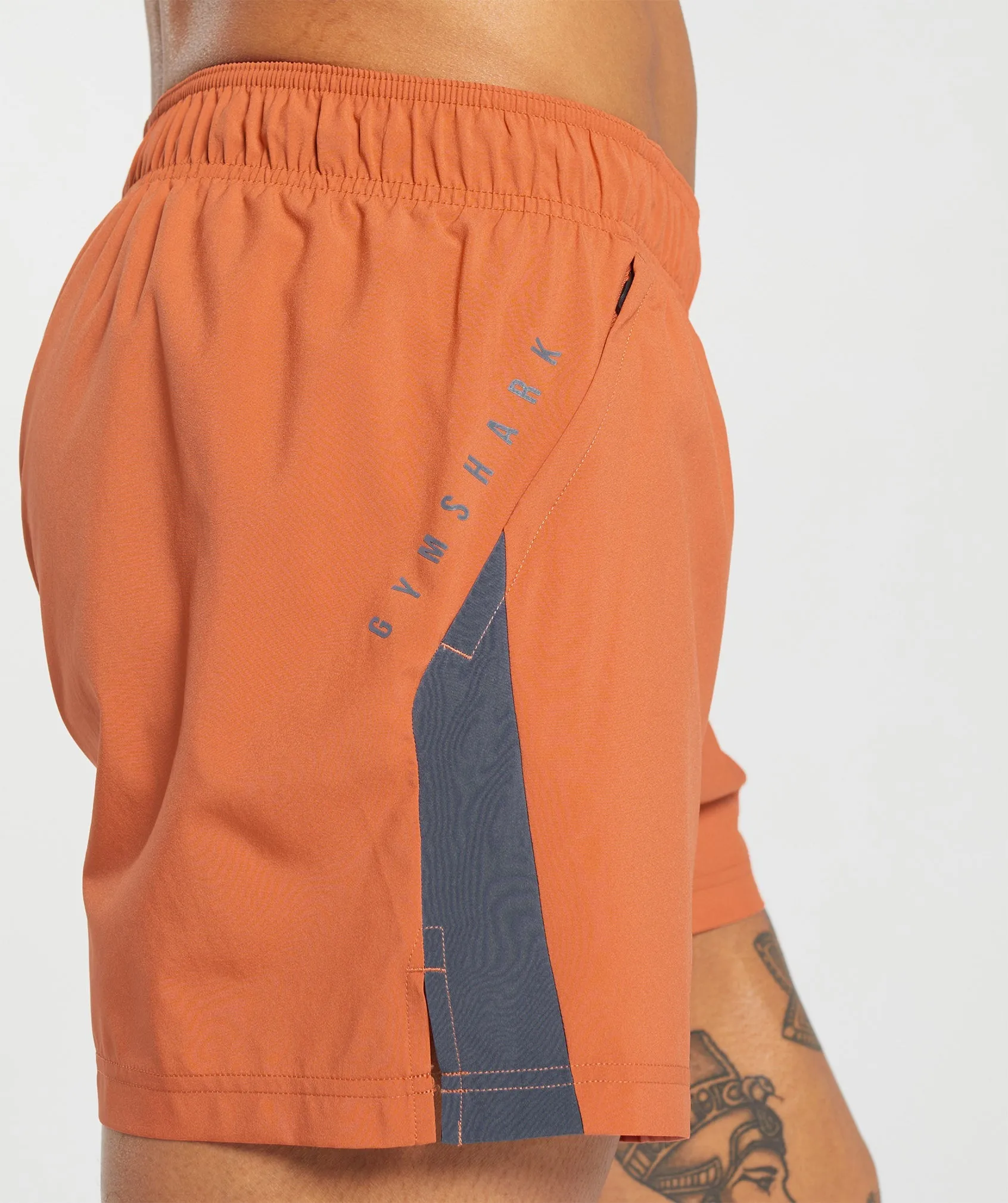 Gymshark Sport 5" Shorts - Muted Orange/Titanium Blue