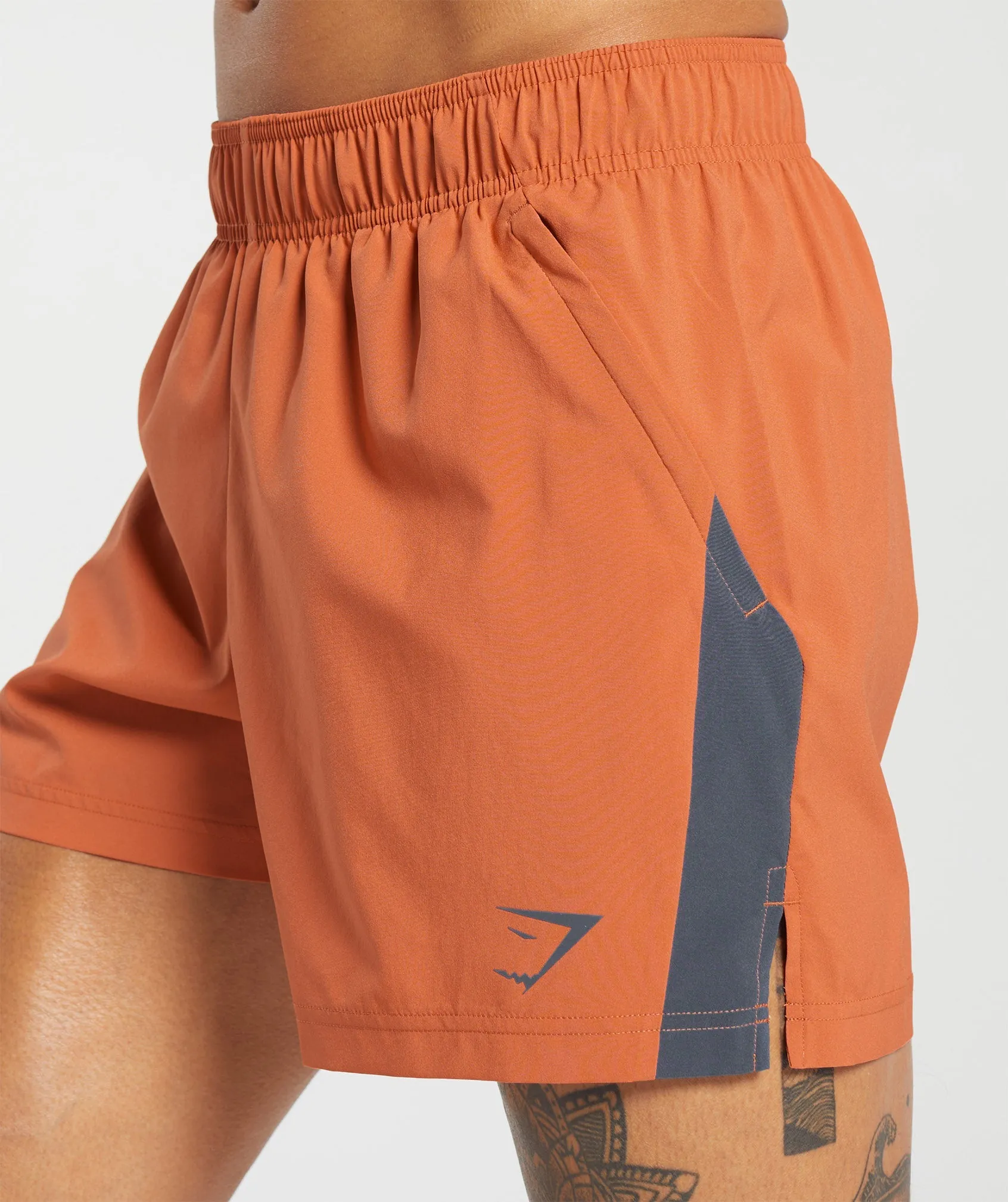 Gymshark Sport 5" Shorts - Muted Orange/Titanium Blue