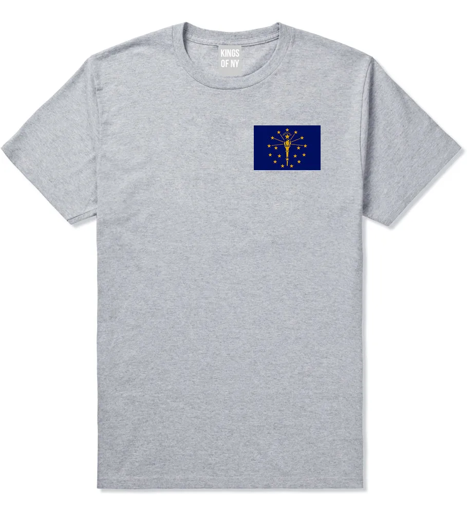 Indiana State Flag IN Chest Mens T-Shirt