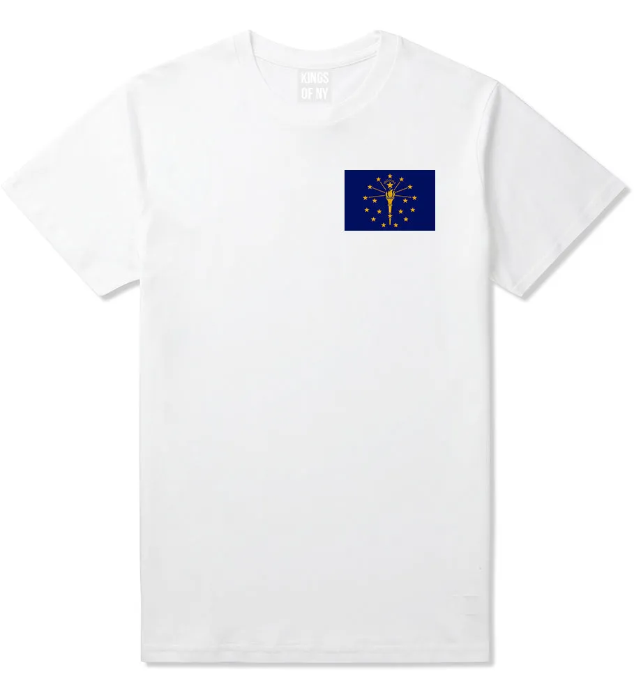 Indiana State Flag IN Chest Mens T-Shirt