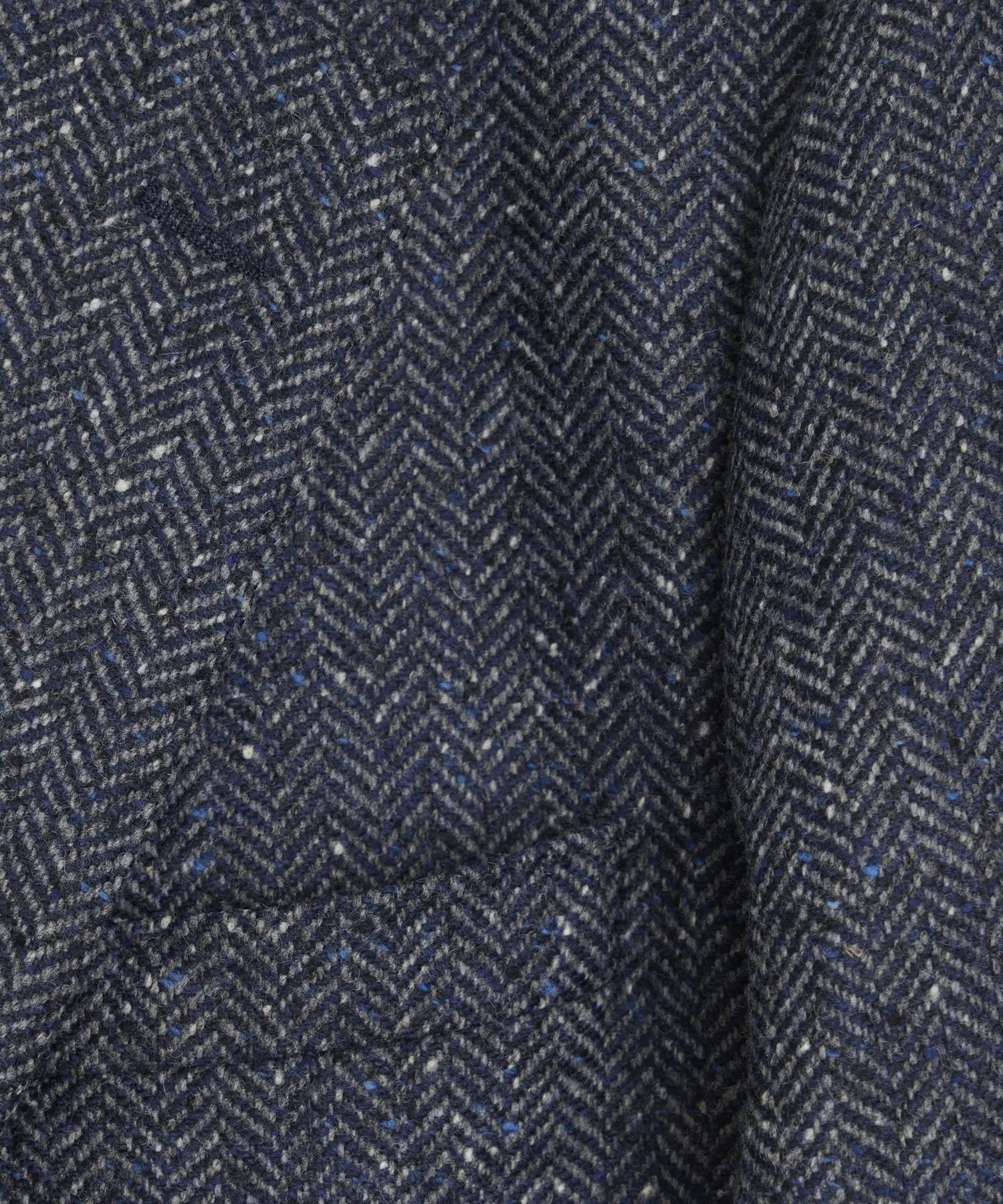 Italian Donegal Sutton Suit in Steel Blue Herringbone