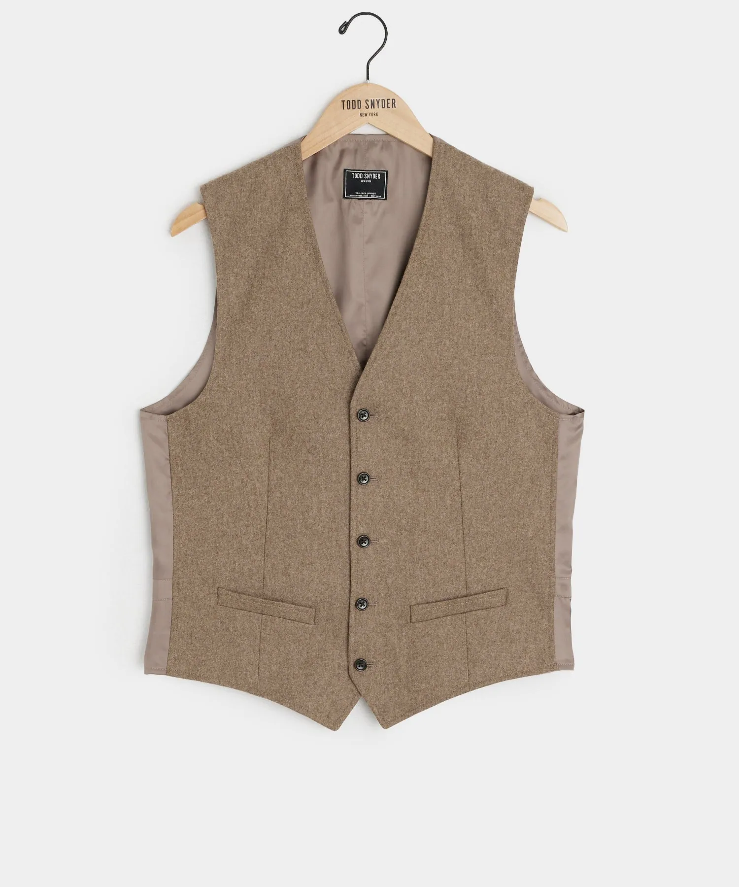 Italian Flannel Vest in Chestnut