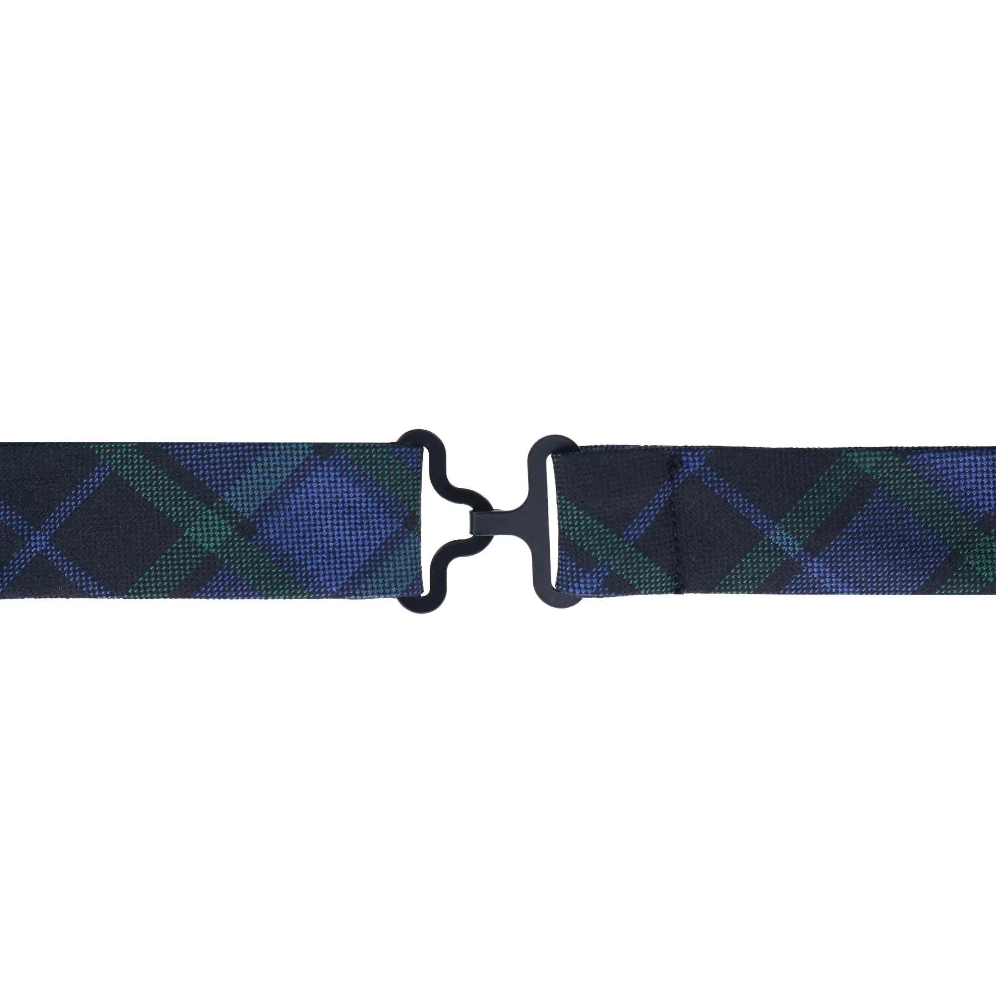 Ives Green and Navy Blackwatch Plaid Silk Bow Tie