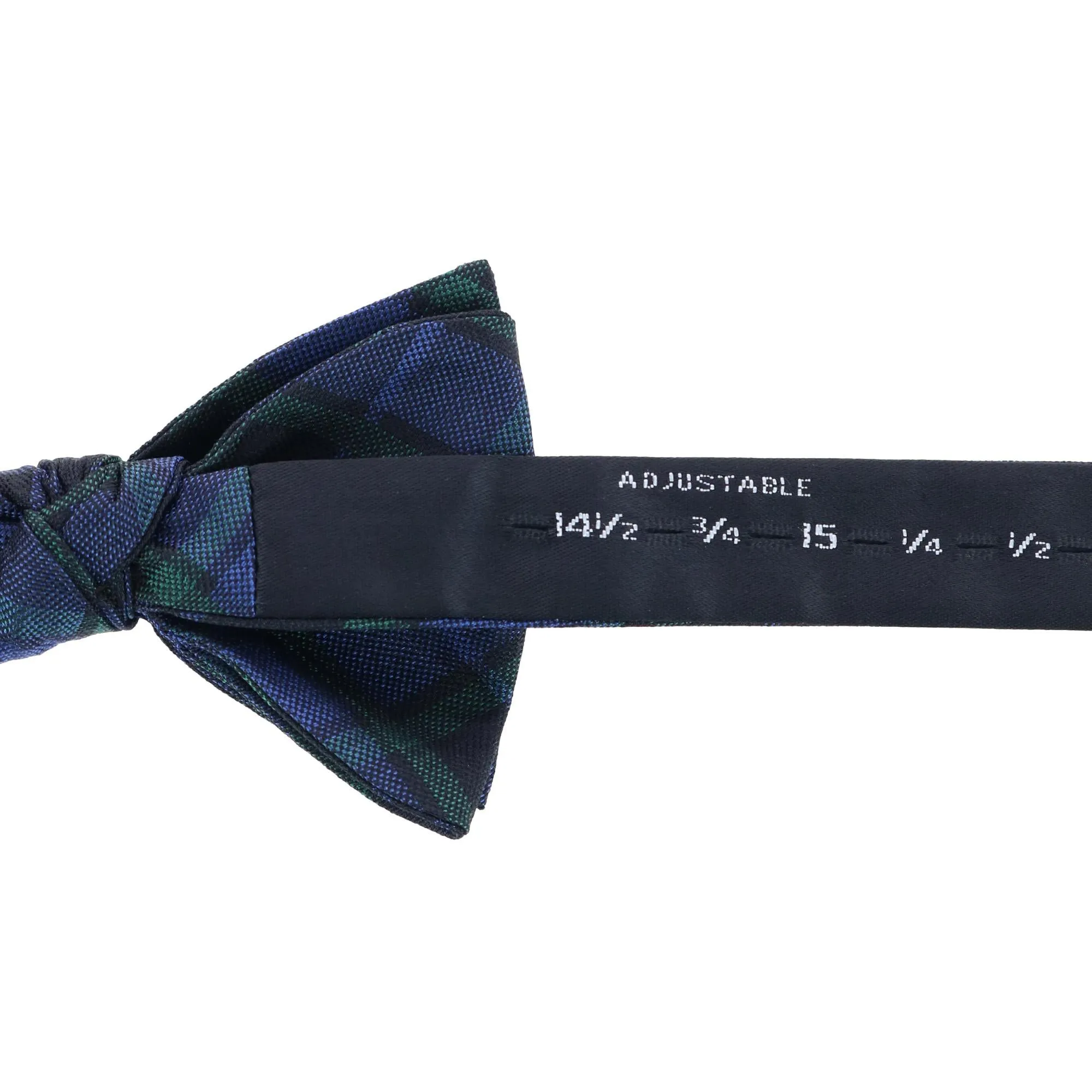 Ives Green and Navy Blackwatch Plaid Silk Bow Tie