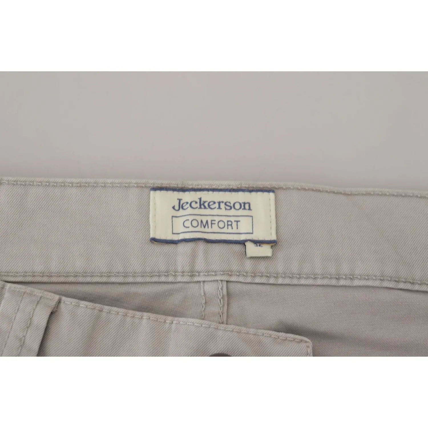 Jeckerson Elegant Gray Cotton Blend Pants