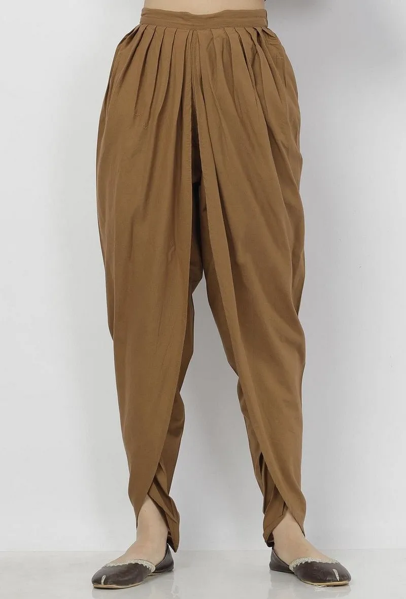 Kanak Beige Plain Cotton Dhoti