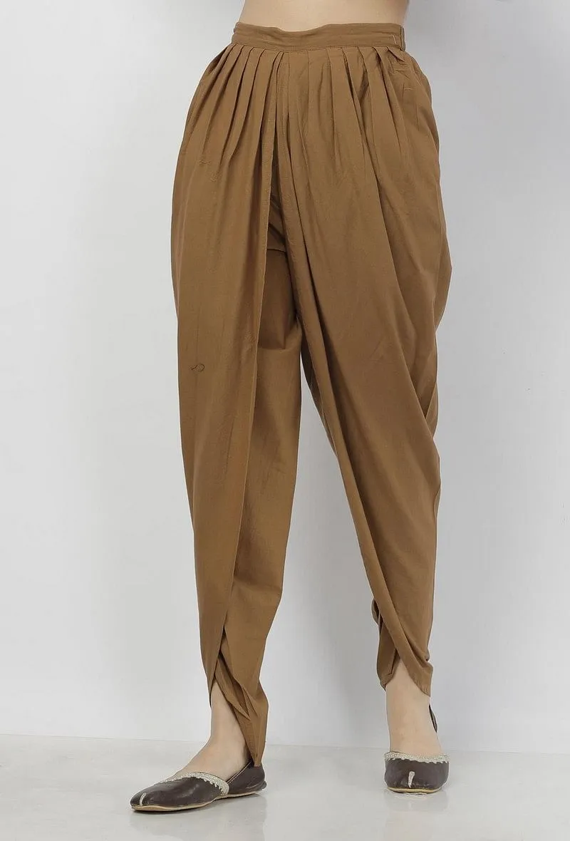 Kanak Beige Plain Cotton Dhoti