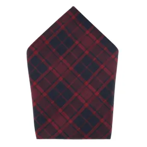 Kincade Red Blackwatch Plaid Silk Pocket Square