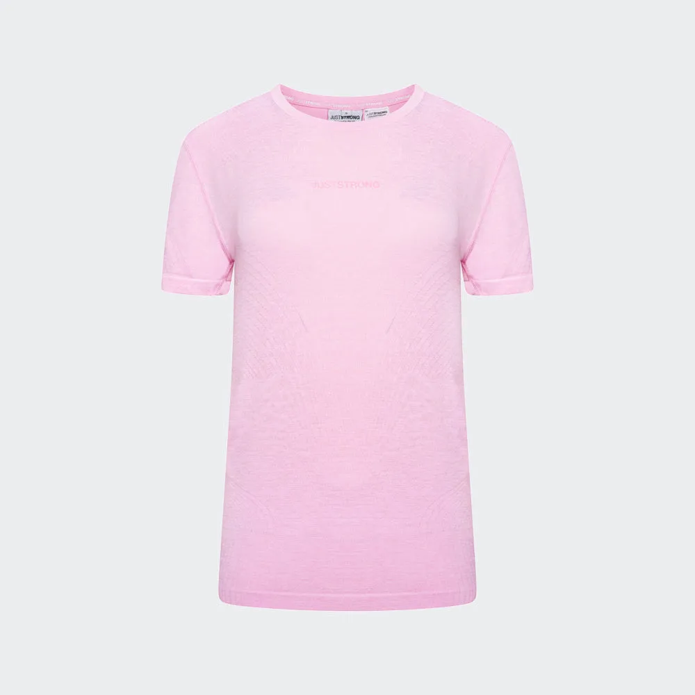 Laser Seamless Workout Tee - Bubblegum Pink