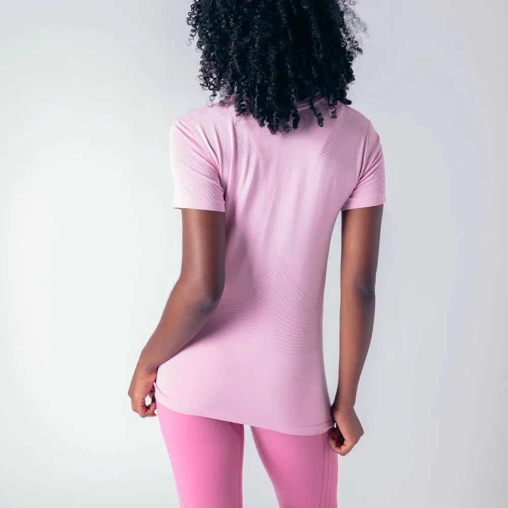 Laser Seamless Workout Tee - Bubblegum Pink