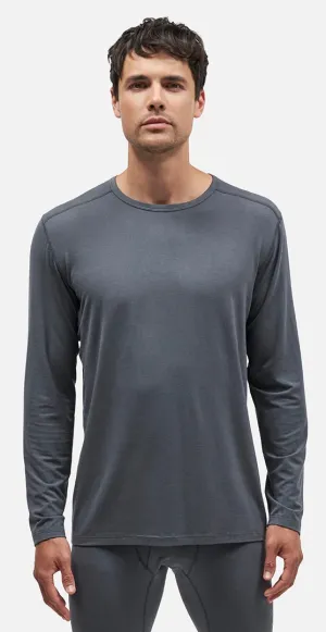 Le Bent Mens Core Lightweight Crew Base Layer Petrol Grey