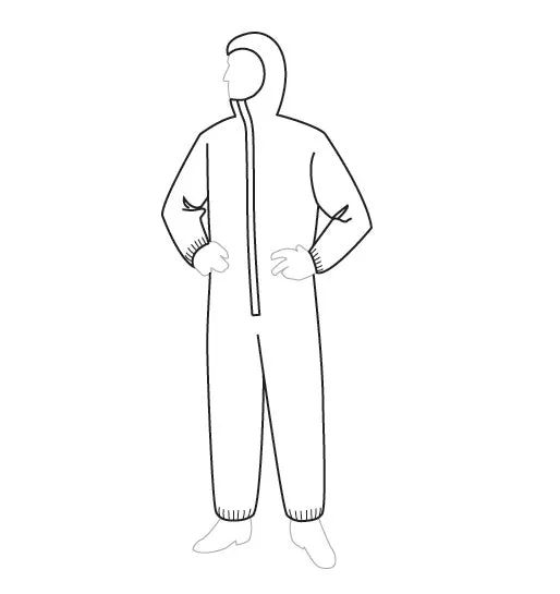 Lightweight Disposable Polypropylene Coveralls - Attached Hood, Elastic Wrists & Ankles