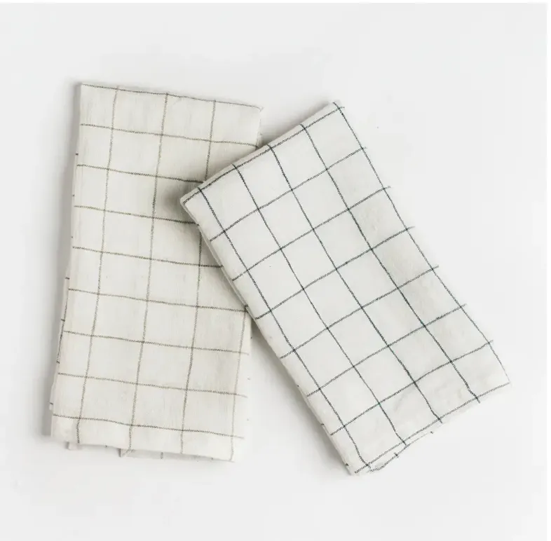 Linen Windowpane Napkins, Taupe