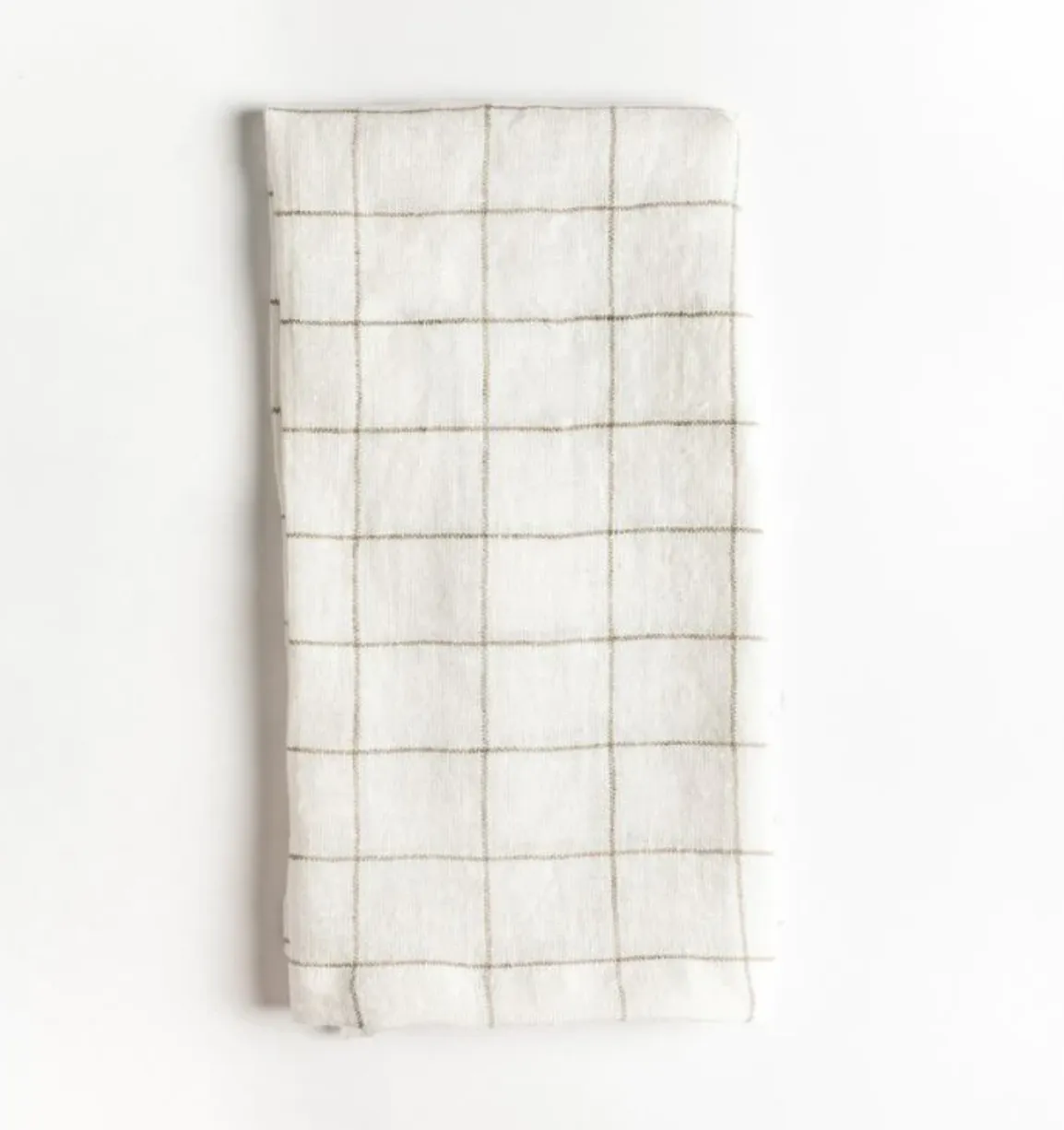 Linen Windowpane Napkins, Taupe