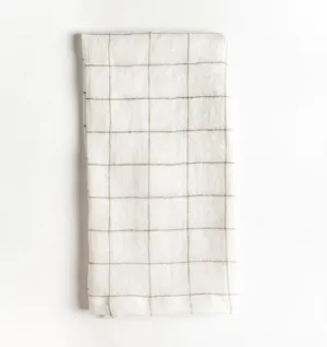 Linen Windowpane Napkins, Taupe