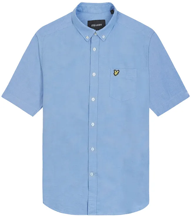 Lyle and Scott Mens Short Sleeve Oxford Shirt Riviera