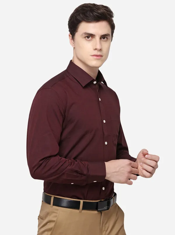 Maroon Solid Smart Fit Formal Shirt | JadeBlue