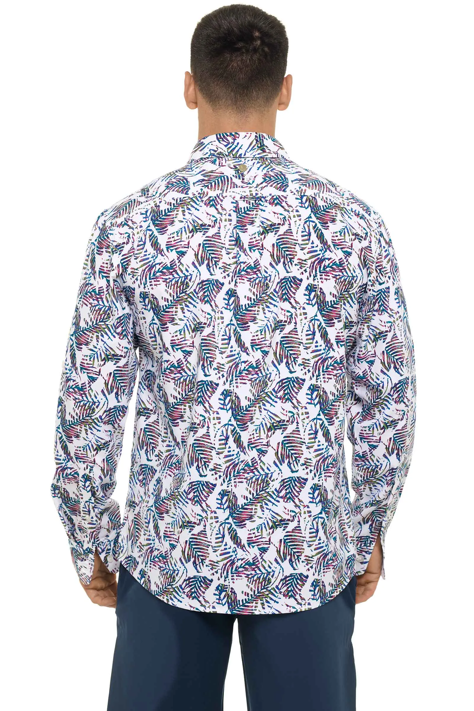 Men's Aricia Sun Shirt  |  Magnolia Pink Beach Leaves