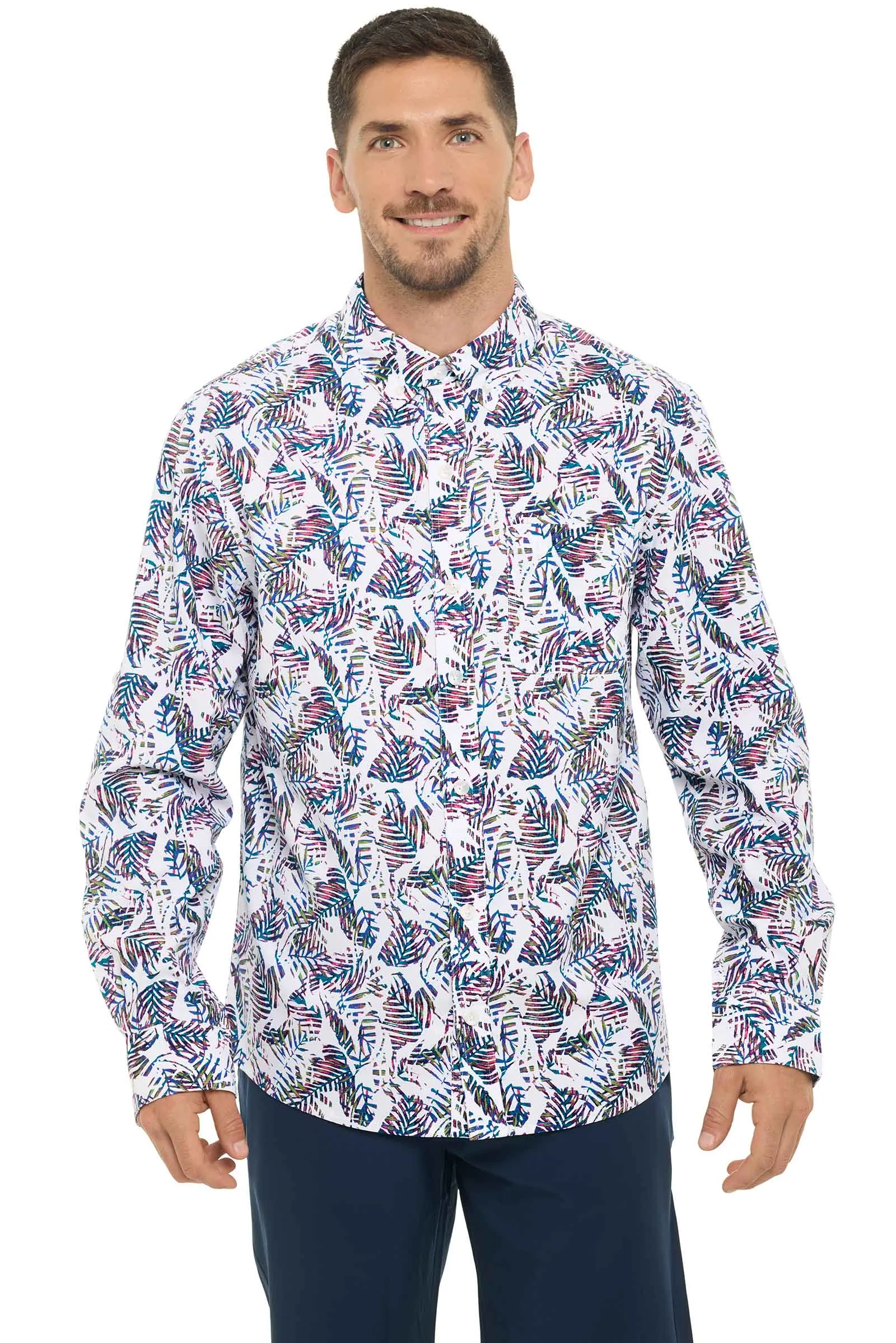 Men's Aricia Sun Shirt  |  Magnolia Pink Beach Leaves