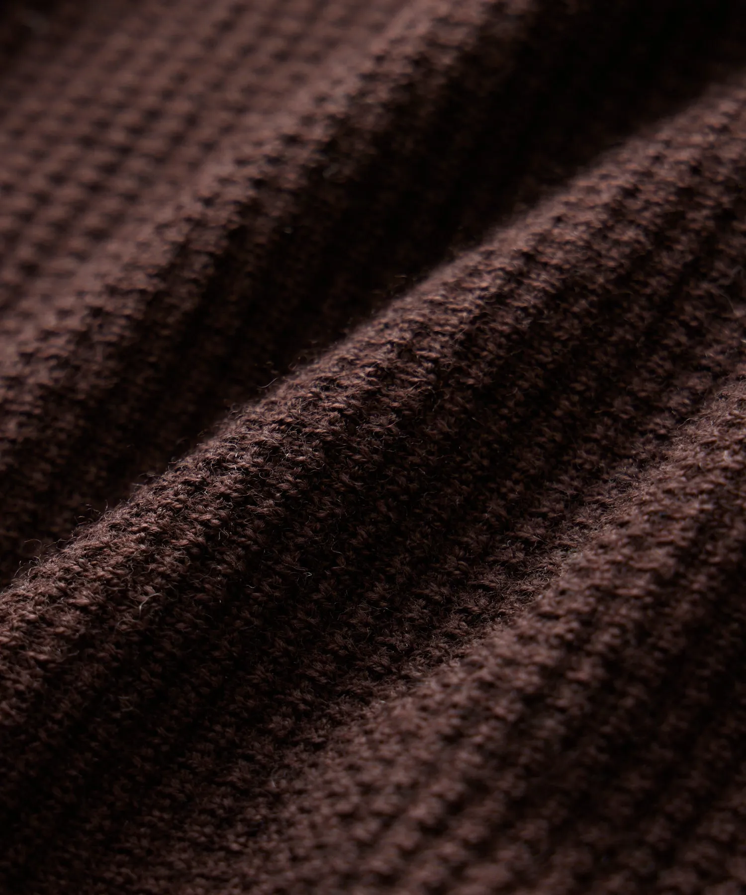 Merino Waffle Crew in Espresso Bean