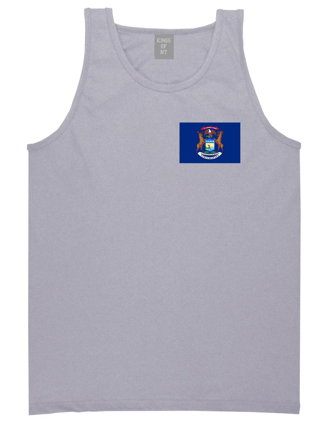 Michigan State Flag MI Chest Mens Tank Top T-Shirt