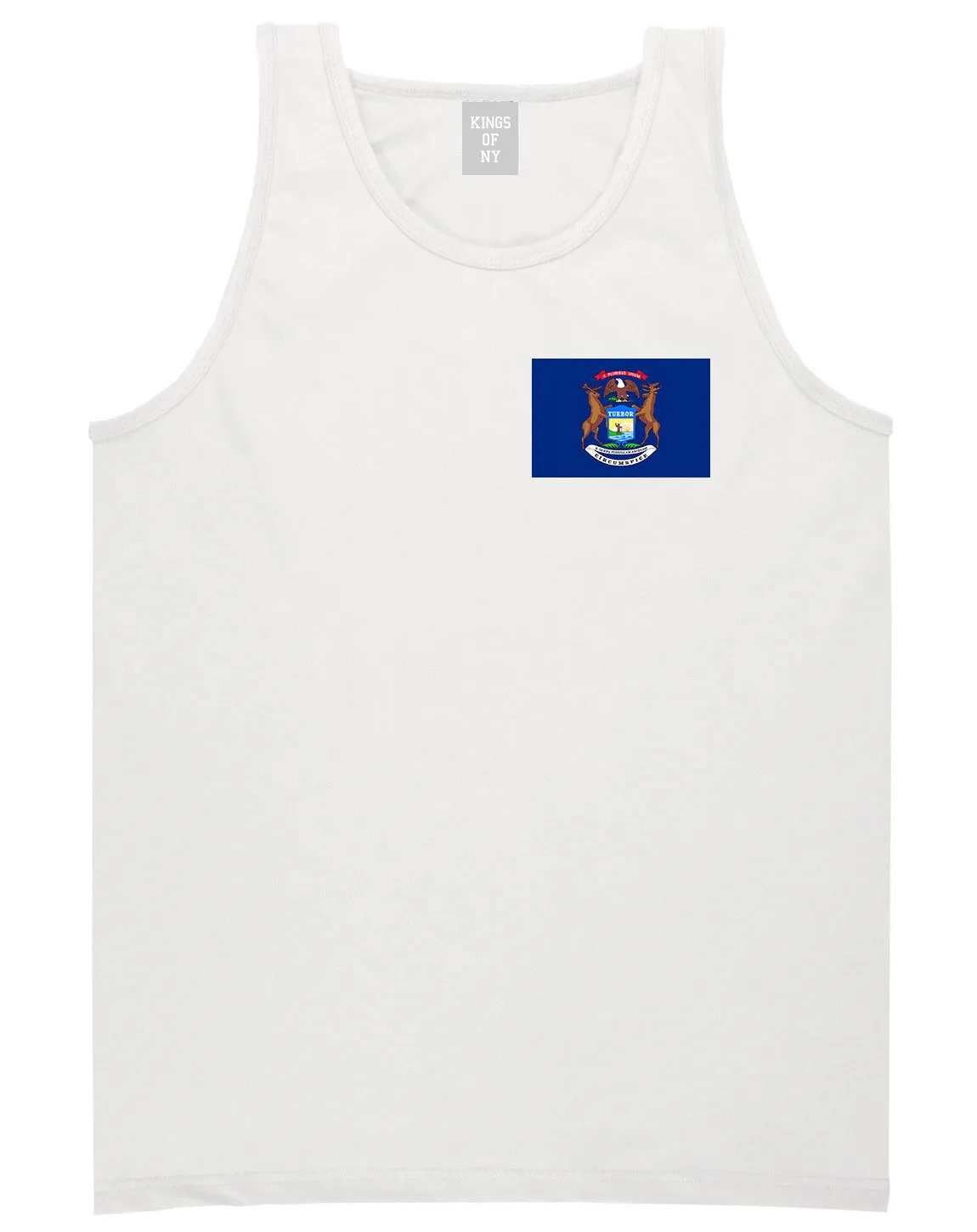 Michigan State Flag MI Chest Mens Tank Top T-Shirt